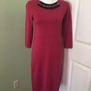 Boden Sweater Dress with jeweled neck